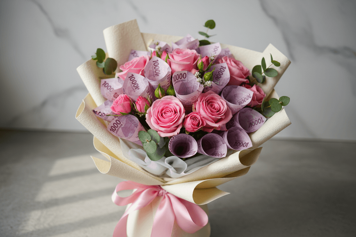 Buket mawar pink